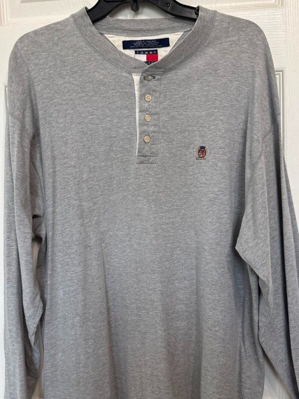 Grey Tommy Hilfiger Men’s XL long sleeve henley shirt #henley #menswear